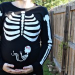 Our Last Minute Adult Costumes: Pregnant Skeleton and Matching Husband