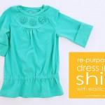 Re-purposing: Dress into Shirt {with elastic waist}