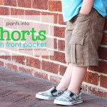 Re-purposing: Boy Pants into Shorts (with added Pocket)