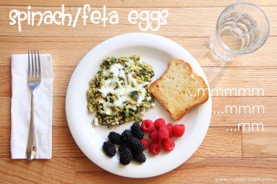 spinach/feta eggs