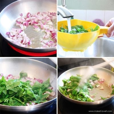onions and spinach