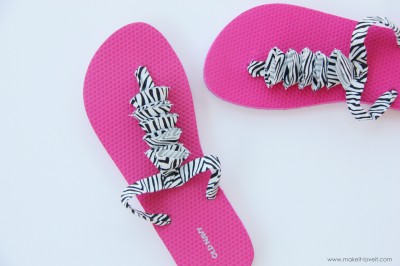 t-strap flip flop refashion