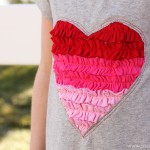 Ruffled Heart Valentine Dress (Made from recycled Tshirts)