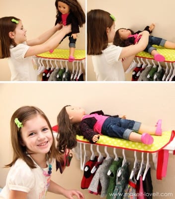 playing with doll