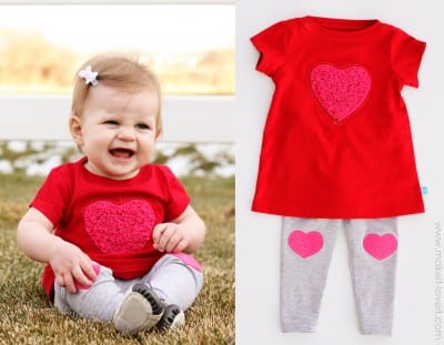 shaggy heart on dress