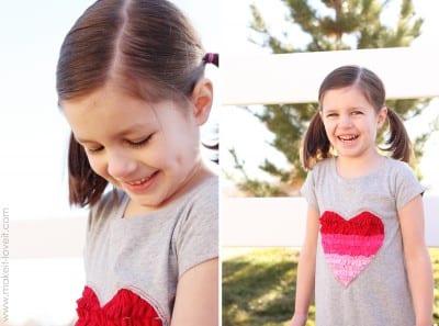 wearing heart dress