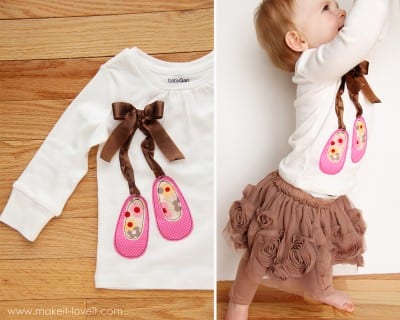 baby in ballet shirt