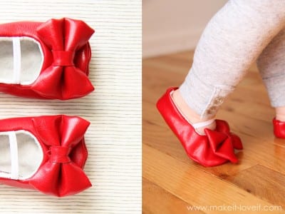 red shoes on baby