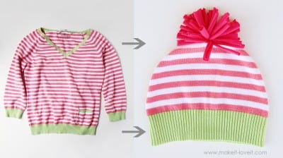 stripe sweater hat