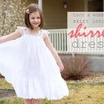 Re-purposing: Women’s Skirt into a Girl’s Shirred Dress