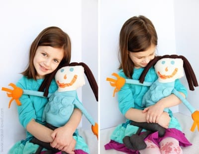 holding doll