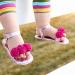 Baby Girl Flower Sandals: a Simpler Version (made with re-purposed faux leather)