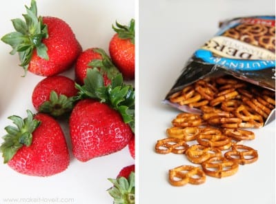 strawberries pretzels