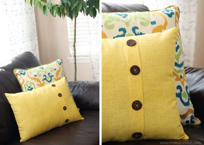 Fold-Over Button Pillow (home decor) Make It and Love It