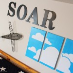 Vinyl Clouds on Painted Canvas (boys' room wall decor)