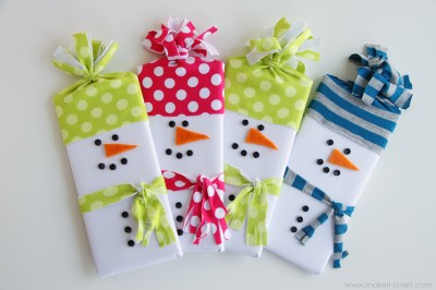 Snowman Wrapped Candy Gifts