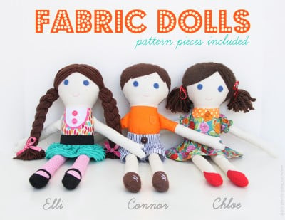Girl & Boy FABRIC DOLLS (pattern pieces included)