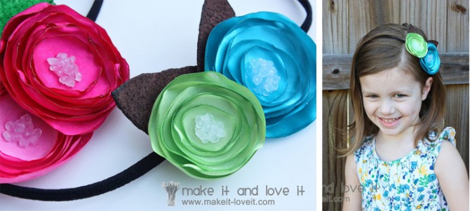 satin flower headbands