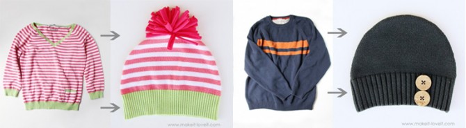 sweater into baby hat