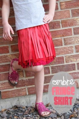 Ombre Fringe Skirt (made from old Tshirts)