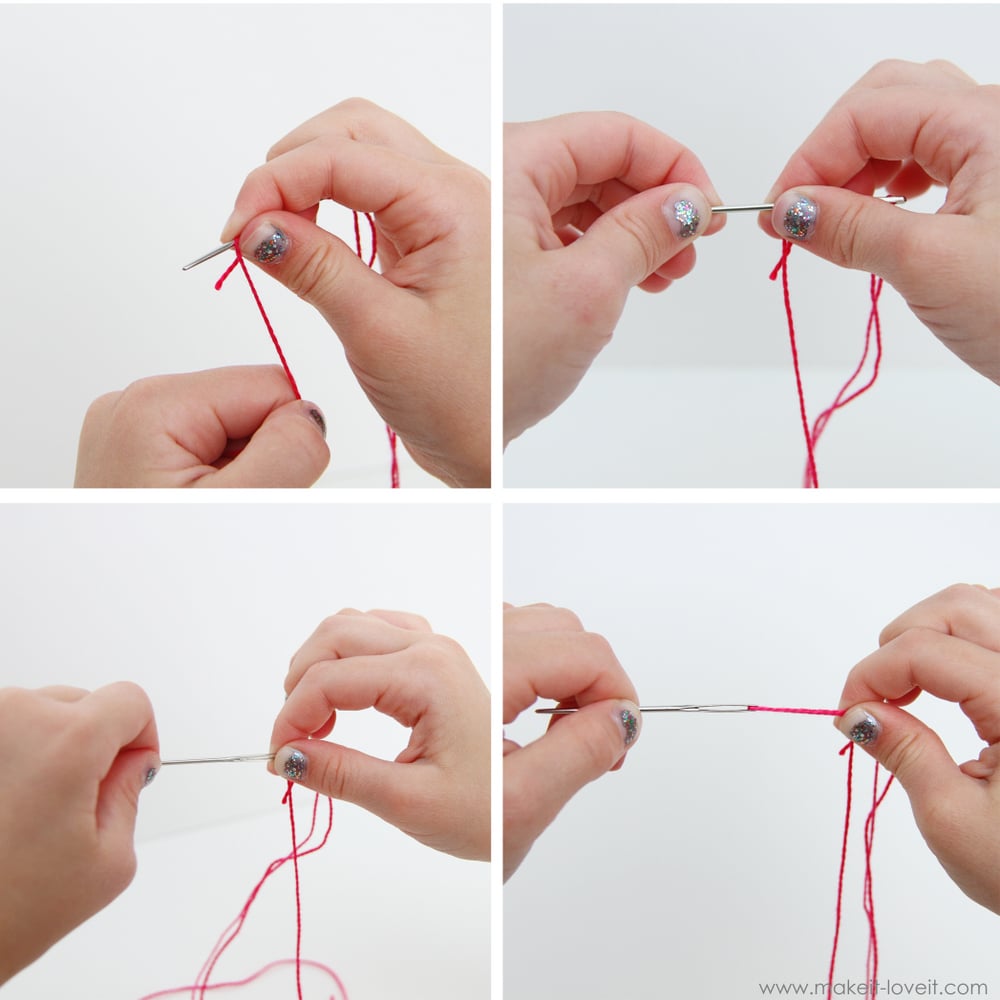 Teaching kids to sew part 2 using fabric tying knots  tracing Teaching kids to sew part 2 using fabric tying knots  tracing