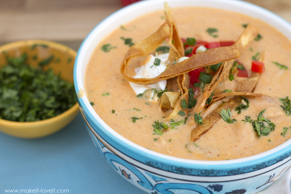 Recipe: Chicken Enchilada Soup (a Chile's copycat) ...oh so good! --- Make it and Love It