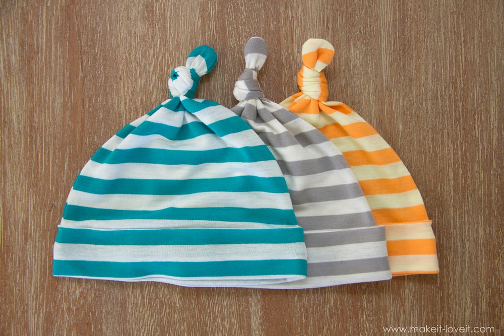 Stretchy Baby Hats with Top Knots --- Make It and Love It