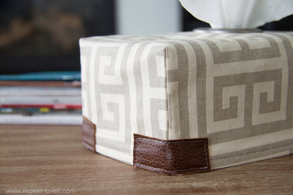 DIY Fabric Tissue Box Cover...with Grommet opening --- Make It and Love It