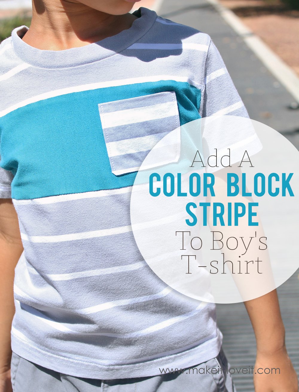 Add a Color Block Stripe to a T-shirt (...to add length) | via Make It and Love It