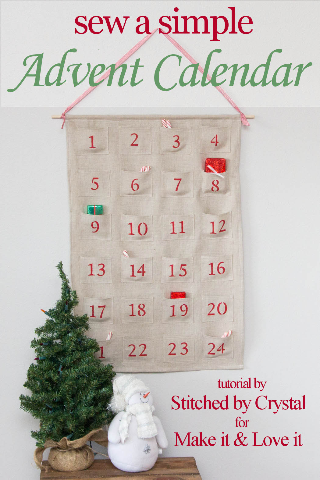 Sew A Simple Advent Calendar for Christmas Make It And Love It
