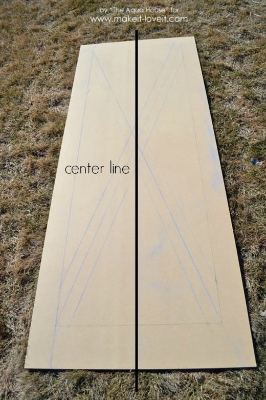 barn door chalk outline center line