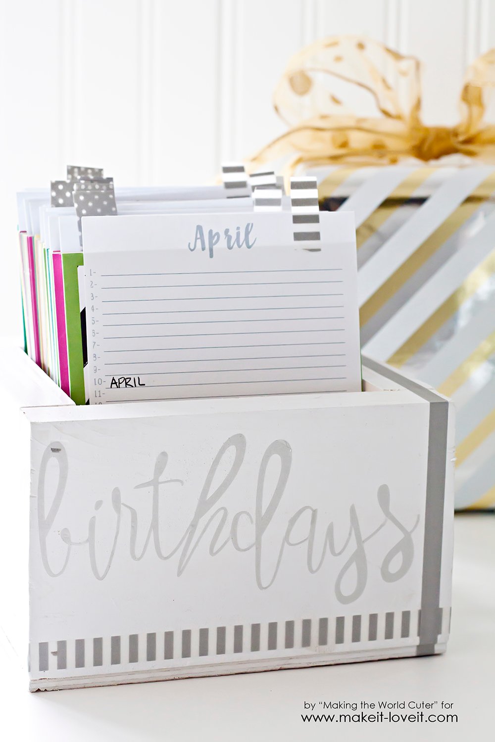 Birthday Reminder Box (...with FREE printable calendars!) | via Make It and Love It