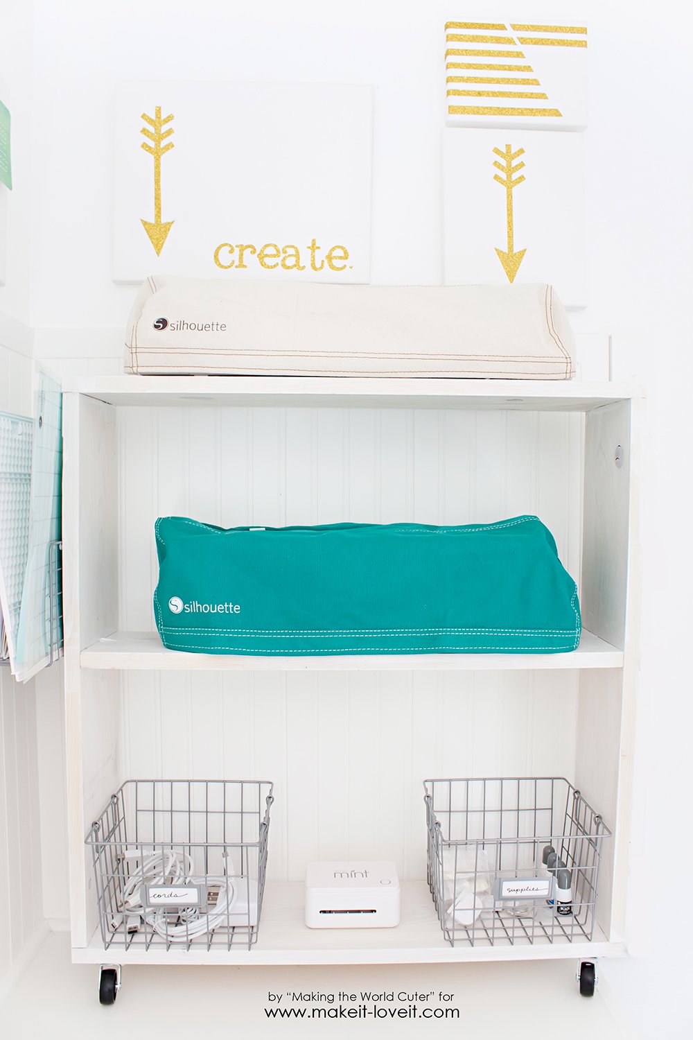 Easy DIY Craft Cart...Perfect Silhouette Storage! | via www.makeit-loveit.com