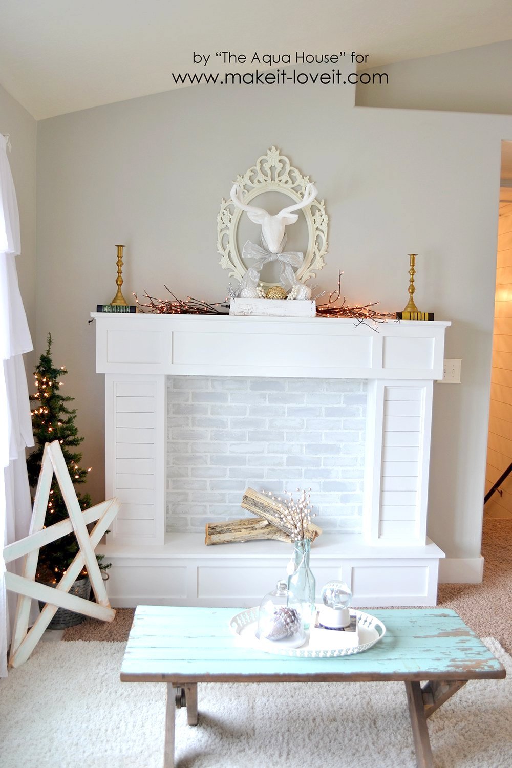 Make A Faux Fireplace With Hearth That Looks Absolutely Real Make A Faux Fireplace With Hearth That Looks Absolutely Real Via
